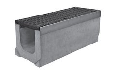 Лоток водоотводный Gidrolica SUPER ЛВ-20.30.30 бетонный с решеткой щелевой чугунной (комплект) 0037438 фото