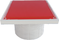 Надставки Styron для трапа зі скляною решіткою або під плитку (RED) 150х150 мм (STY-505-GFP) 0053656 фото