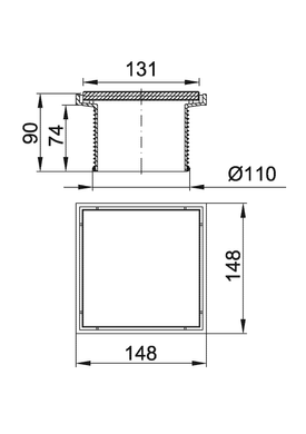 Надставки Styron для трапа зі скляною решіткою або під плитку (WHITE) 150х150 мм (STY-505-GFFE) 0053657 фото