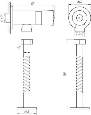 Кран-дозатор для пісуара з різ. ущільнювачем Solomon GDU-102 (5202) 0070472 фото