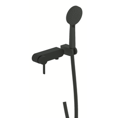 Настенный смеситель для душа DEVIT LAGUNA с душевым набором, черный матовый 84126110B фото