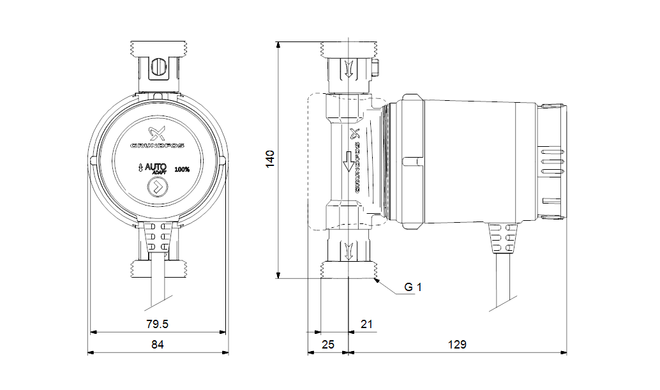 Циркуляційний насос для систем ГВП Grundfos COMFORT 15-14 BXA PM з AUTOADAPT (97916749) 97916749 фото
