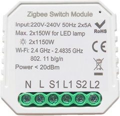 Розумний вимикач Tervix Pro Line ZigBee Switch (2 клавіші) (433121) 433121 фото