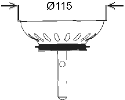 Решітка для випуску Ghidini DN115 мм (1705) 1705 фото
