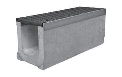 Лоток водоотводный Gidrolica SUPER ЛВ-20.30.36 бетонный с решеткой щелевой чугунной (комплект) 0037445 фото