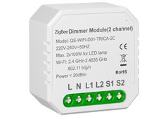 Умный выключатель - регулятор Tervix Pro Line ZigBee Dimmer (2 клавиши) (436121) 436121 фото