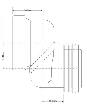 Эксцентрик для подключения унитаза, со смещением 60 мм McAlpine WCLO-6 WCLO-6 фото