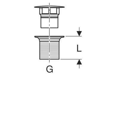 Донный клапан Geberit с отводом без возможности перекрытия слива: Глянцевый хром, L=8см (152.080.21.1) 0076353 фото