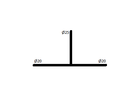 Тройник редукционный General Fittings 20X25X20 (2,8/3,5/2,8мм) (340013H687668A) 340013H687668A фото