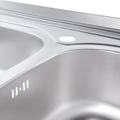 Кухонна мийка IMPERIAL 6080 Decor подвійна 0,8 мм (IMP6080DEC) IMP6080DEC фото