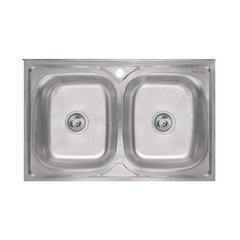 Кухонна мийка IMPERIAL 5080 Decor подвійна 0,8 мм (IMP5080DECD) IMP5080DECD фото