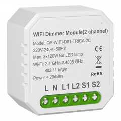 Умный выключатель - регулятор Tervix Pro Line WiFi Dimmer (2 клавиши) (436421) 436421 фото