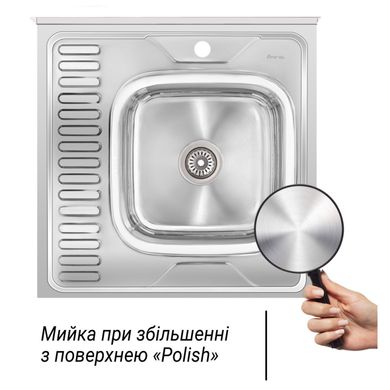 Кухонная мойка IMPERIAL 6060-R Polish 0,6 мм (IMP6060R06POL) IMP6060R06POL фото