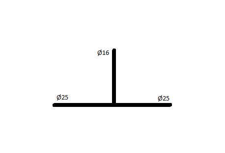 Тройник редукционный General Fittings 25X16X25 (3,5/2,2/3,5мм) (340013H765876A) 340013H765876A фото