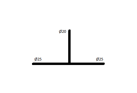 Тройник редукционный General Fittings 25X20X25 (3,5/2,8/3,5мм) (340013H766876A) 340013H766876A фото