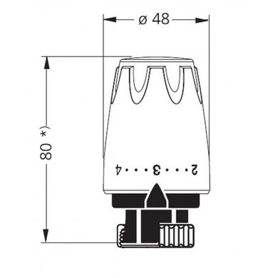 Термостатична головка HEIMEIER DX з вбудованим датчиком, RAL 9005 чорний 6700-00.507 фото