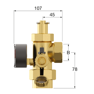 Комплект арматури FLAMCO FlexCon 1" багатофункційний клапан з MAG-вентилем для підключення розширювальних баків 80-1000 л (27293) 27293 фото