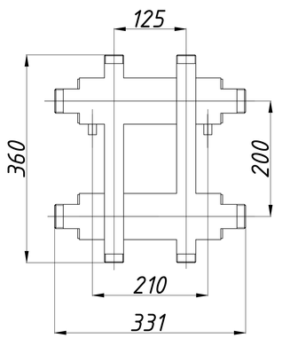 Коллектор двухбалочный Termojet с выходами вверх и вниз К22ВН.125 (200) 0030694 фото