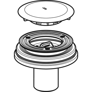 Сифон для душових піддонів Geberit для міжповерхової установки без сифона з пробкою зливного отвору d90 (150.592.21.1) 150.592.21.1 фото