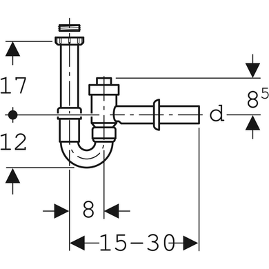 Сифон Geberit для умивальника із замикаючим пристроєм та зворотним клапаном, d40 мм (152.860.11.1) 152.860.11.1 фото