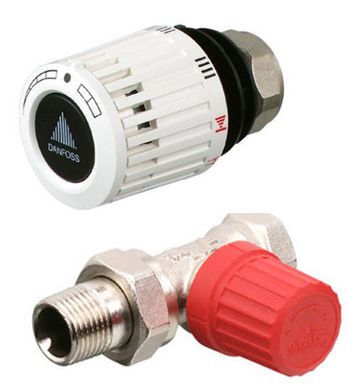 Комплект підключення до радіатора Клапан RTD-N + термостатичний елемент RTD 3640 | Прямий 0052210 фото