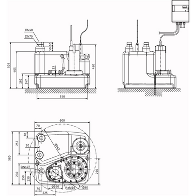 Напорная установка отвода сточной воды Wilo DrainLift M 1/8 (3~400 V, 50 Hz) (2528651) 2528651 фото