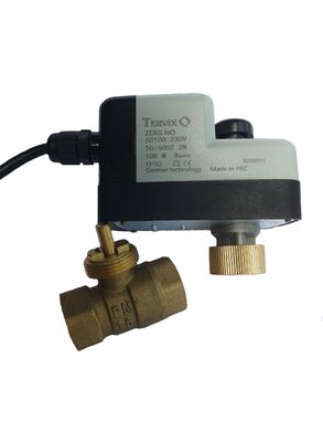 2-ходовой шаровой клапан н/о 1 1/4" DN32 с самообратным электроприводом Tervix Pro Line ZERG (205142) 205142 фото