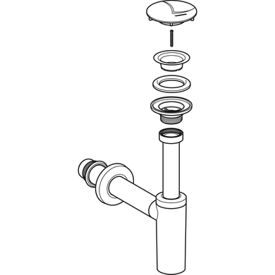 Отвод для умывальников Geberit с сифоном и крышкой клапана с манжетой, d40 мм (151.020.21.1) 151.020.21.1 фото