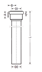 Труба водосточная с раструбом (вертикальная) 110мм, круглая Duker SML (662230) 662230 фото