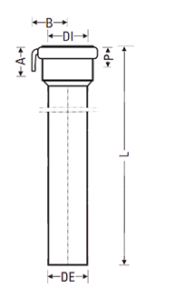 Труба водосточна с раструбом (вертикальна) 110мм, кругла Duker SML (662230) 662230 фото