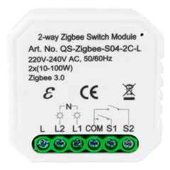 Розумний вимикач Tervix Pro Line ZigBee Switch (2 клавіші), без нуля (433141) 433141 фото