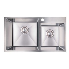 Кухонна мийка IMPERIAL S7843 Handmade подвійна 2,7/1,0 мм (IMPS7843H10) IMPS7843H10 фото