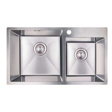 Кухонна мийка IMPERIAL S7843 Handmade подвійна 2,7/1,0 мм (IMPS7843H10) IMPS7843H10 фото