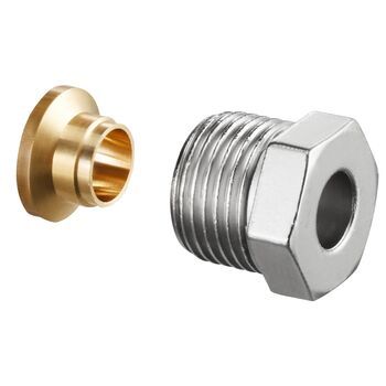 Присоединительный набор со стяжным кольцом "Ofix CEP" для ВР G ½ x 12 мм, для медной трубы, никелир. (1027153) 1027153 фото