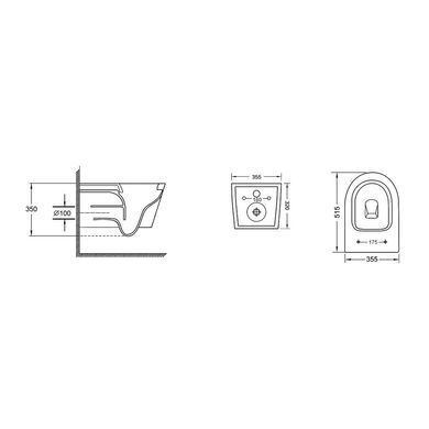Унітаз підвісний Qtap Swan безобідковий з сідінням Soft-close Білий (QT16335178W) QT16335178W фото