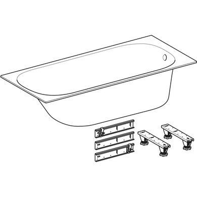 Прямокутна акрилова ванна із ніжками GEBERIT Soana Slim rim, 170x70 см (554.002.01.1) 554.002.01.1 фото