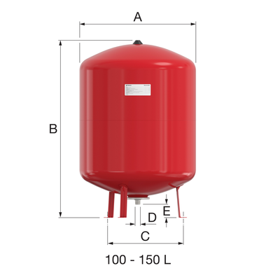 Розширювальний бак Flamco Contra-Flex 150/2,5, 150 л, PN 6, для систем тепло/холодопостачання (26155) 26155 фото