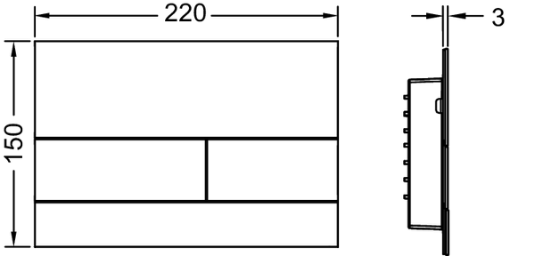 Металева панель змиву унітазу TECEsquare II для системи з подвійним змивом (9240830) 9240830 фото