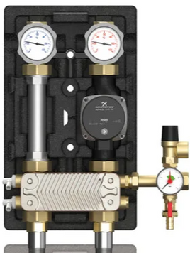 Насосна група UK-HE 1" Meibes з роздільним теплообмінником з насосом Grundfos Alpha2 н/ж (M45811.21) M45811.21 фото