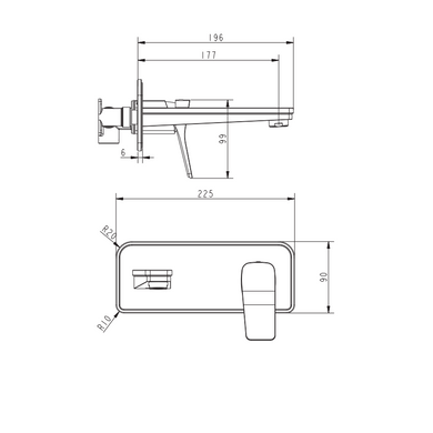 Смеситель скрытого монтажа для раковины, черный матовый 8101X120B фото