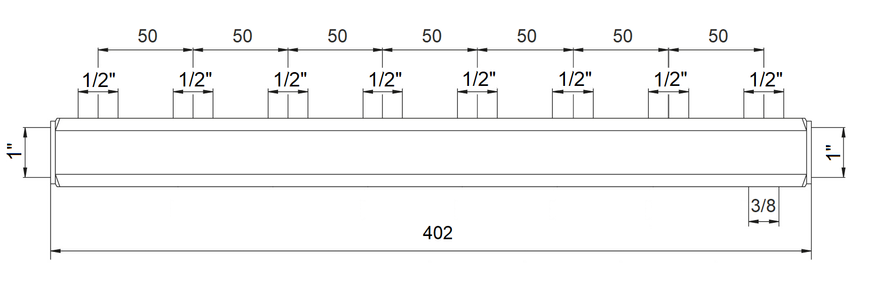 Коллектор ВР Bianchi 1&rdquo;x 8 x1/2&rdquo; (258A060400) 258A060400 фото