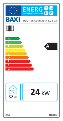 Конденсаційний котел 24кВт, DUO-TEC COMPACT+ 1.24 GA BAXI, 1-контурний, настінний (0035779) 0035779 фото