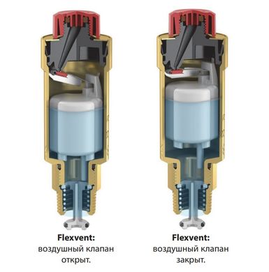 Автоматичний розповітрювач Flamco Flexvent 1/2" в комплекті з запірним клапаном, PN10, 120 С (89000) 89000 фото