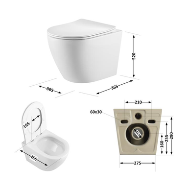 Комплект инсталляции AlcaPlast 2 в 1: с унитазом Qtap Robin Ultra Quiet (AM101/1120+QT13332381AW) AM101/1120+QT13332381AW фото