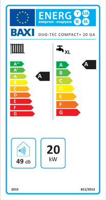 Конденсаційний котел 20 кВт, DUO-TEC COMPACT+ 20 GA BAXI, 2-контурний, настінний (0035780) 0035780 фото