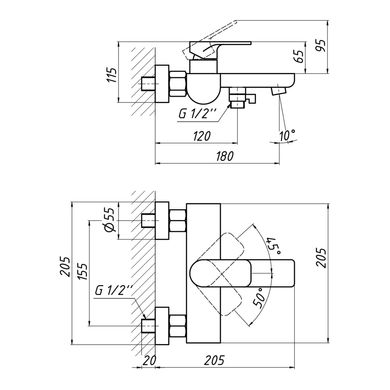 Змішувач для ванни Qtap Flaja 3010102GC SD00042120 фото