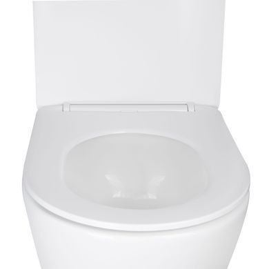 Подвесной унитаз Qtap Swan без ободка Ultra Quiet с сиденьем Soft-close Белый (QT16335179W) QT16335179W фото