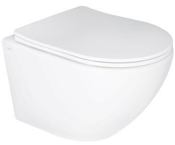 Подвесной унитаз Qtap Jay без ободка Ultra Quiet с сиденьем Soft-close Белый (QT07335177W) QT07335177W фото