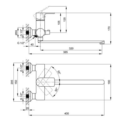 Змішувач для ванни Qtap Flaja 3210102GC SD00042121 фото