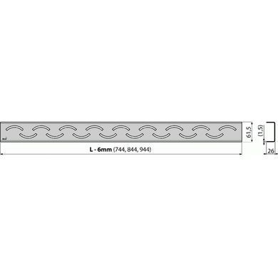 Декоративная решетка AlcaPlast Smile9 L 850, низкая, и комплект регулируемых ножек из нержавеющей стали (SMILE-850L) SMILE-850L фото